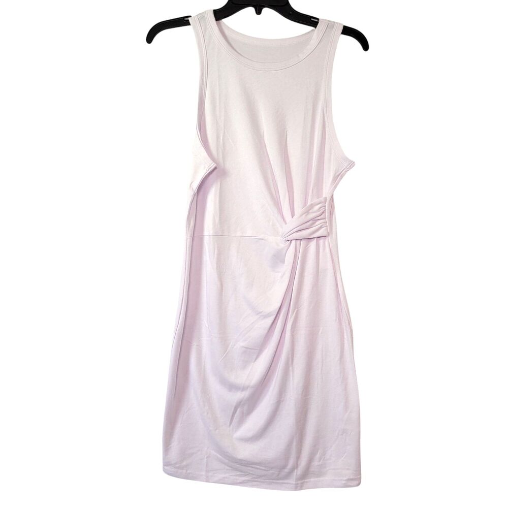 Women's  Knot Dress White Knot Mini Jersey Knit, Size Large